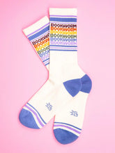 Load image into Gallery viewer, Gumball Poodle - Bookworm - Vintage Rainbow Repeat Gym Crew Socks