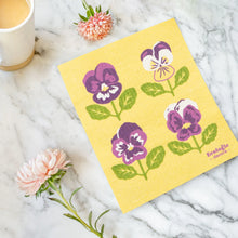 Load image into Gallery viewer, Pansy Swedish Dishcloth