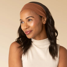 Load image into Gallery viewer, Kitsch - Recycled Fabric Ribbed Elastic Headbands 2pc Set - Mocha & Chocolate