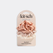 Load image into Gallery viewer, Kitsch - Rosette Ruched Satin Scrunchies 3pc Set - Terracotta