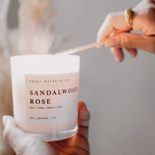 Load image into Gallery viewer, Sweet Water Decor - Sandalwood Rose Soy Candle White Jar 11oz