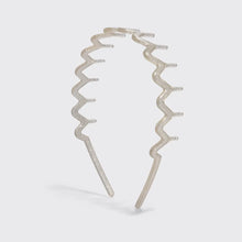 Load image into Gallery viewer, Kitsch - Recycled Plastic Zigzag Headbands 2pc Set - Gold & Silver
