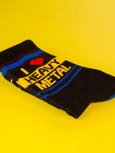 Load image into Gallery viewer, Gumball Poodle - I ❤️ Heavy Metal Gym Crew Socks