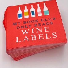 Load image into Gallery viewer, My Book Club Only Reads Wine Labels Cocktail Napkins- 20ct