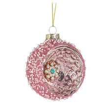 Load image into Gallery viewer, Pink Glittery Reflector Ball Ornament