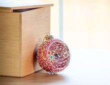 Load image into Gallery viewer, Pink Glittery Reflector Ball Ornament