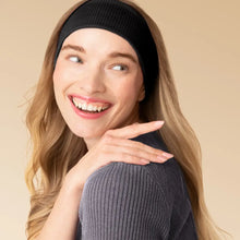 Load image into Gallery viewer, Kitsch - Recycled Fabric Ribbed Elastic Headbands 2pc Set - Black