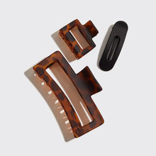 Load image into Gallery viewer, Kitsch - Recycled Plastic Assorted Claw Clips- Rectangle Open Shape