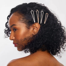 Load image into Gallery viewer, Kitsch - Metal Rhinestone Drop Bobby Pins 4pc Set - Gold/Silver