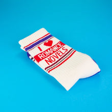 Load image into Gallery viewer, Gumball Poodle - I ❤️ Romance Novels Gym Crew Socks