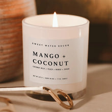 Load image into Gallery viewer, Sweet Water Decor - Mango + Coconut Soy Candle White Jar 11oz