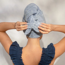 Load image into Gallery viewer, Kitsch - Coastal Blue Plush Microfiber Hair Towel Turban