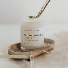 Load image into Gallery viewer, Sweet Water Decor - Wildflowers and Salt Soy Candle White Jar 11oz