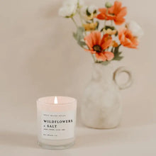 Load image into Gallery viewer, Sweet Water Decor - Wildflowers and Salt Soy Candle White Jar 11oz
