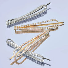 Load image into Gallery viewer, Kitsch - Metal Rhinestone Drop Bobby Pins 4pc Set - Gold/Silver