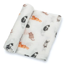 Load image into Gallery viewer, LollyBanks - Here Kitty Kitty Baby Swaddle Blanket