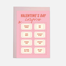 Load image into Gallery viewer, V-Day Coupons Valentines Day Greeting Card