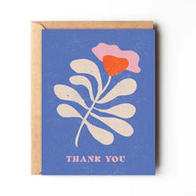 Load image into Gallery viewer, Thank You Blue Abstract Floral Card