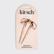 Load image into Gallery viewer, Kitsch - Mini Metal Bow French Hair Pin - Gold