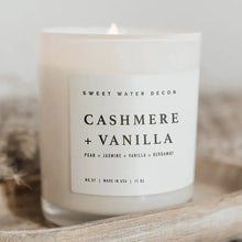 Load image into Gallery viewer, Sweet Water Decor - Cashmere + Vanilla Soy Candle White Jar 11oz