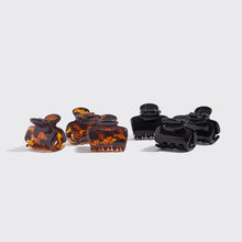 Load image into Gallery viewer, Kitsch - Recycled Plastic Mini Puffy Claw Clips 6pc Set- Black/Tort