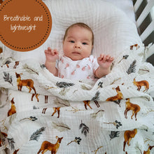 Load image into Gallery viewer, LollyBanks - Oh Deer Baby Muslin Swaddle Blanket