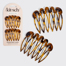 Load image into Gallery viewer, Kitsch - Recycled Plastic French Hair Combs 2pc Set - Tort