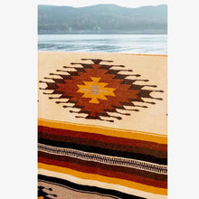 Load image into Gallery viewer, West Path - Mexican Blanket Southwest Aztec Diamond Beige Yellow
