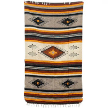 Load image into Gallery viewer, West Path - Mexican Blanket Southwest Aztec Diamond Beige Yellow