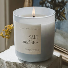 Load image into Gallery viewer, Sweet Water Decor - Salt And Sea Soy Candle Matte Blue Jar 15oz