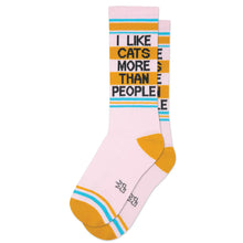 Load image into Gallery viewer, Gumball Poodle - I Like Cats More Than People Gym Crew Socks