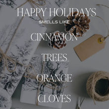 Load image into Gallery viewer, Sweet Water Decor - Happy Holidays Soy Candle Matte Green Jar 15oz