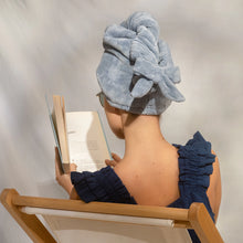 Load image into Gallery viewer, Kitsch - Coastal Blue Plush Microfiber Hair Towel Turban