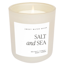 Load image into Gallery viewer, Sweet Water Decor - Salt And Sea Soy Candle Matte White Jar 15oz