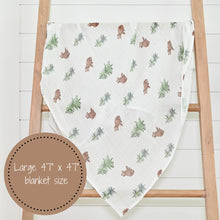 Load image into Gallery viewer, LollyBanks - Bear Cub Baby Muslin Swaddle Blanket