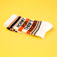Load image into Gallery viewer, Gumball Poodle - Horny For Thrift Stores Gym Crew Socks