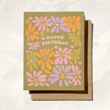 Load image into Gallery viewer, Happy Birthday Retro Flower Card