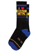 Load image into Gallery viewer, Gumball Poodle - I ❤️ Heavy Metal Gym Crew Socks