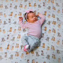 Load image into Gallery viewer, LollyBanks - Woof Woof Baby Swaddle Blanket