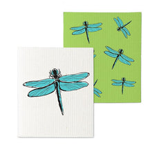 Load image into Gallery viewer, Dragonflies Dishcloths Set of 2