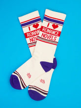 Load image into Gallery viewer, Gumball Poodle - I ❤️ Romance Novels Gym Crew Socks