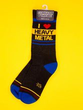Load image into Gallery viewer, Gumball Poodle - I ❤️ Heavy Metal Gym Crew Socks