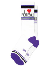 Load image into Gallery viewer, Gumball Poodle - I ❤️ Pickleball Gym Crew Socks