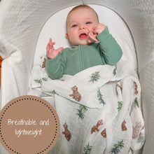 Load image into Gallery viewer, LollyBanks - Bear Cub Baby Muslin Swaddle Blanket