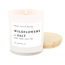 Load image into Gallery viewer, Sweet Water Decor - Wildflowers and Salt Soy Candle White Jar 11oz