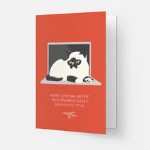 Load image into Gallery viewer, Cat Laptop Christmas Card