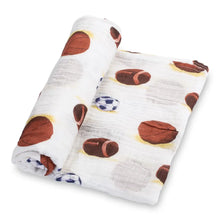 Load image into Gallery viewer, LollyBanks - Go Sports! Baby Muslin Swaddle Blanket