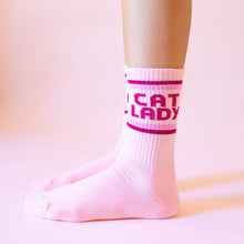 Load image into Gallery viewer, Cat Lady Ribbed Crew Socks