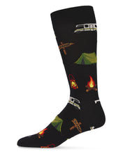 Load image into Gallery viewer, Memoi -  Men's Happy Camper Bamboo Blend Novelty Crew Sock