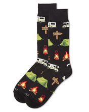 Load image into Gallery viewer, Memoi -  Men's Happy Camper Bamboo Blend Novelty Crew Sock